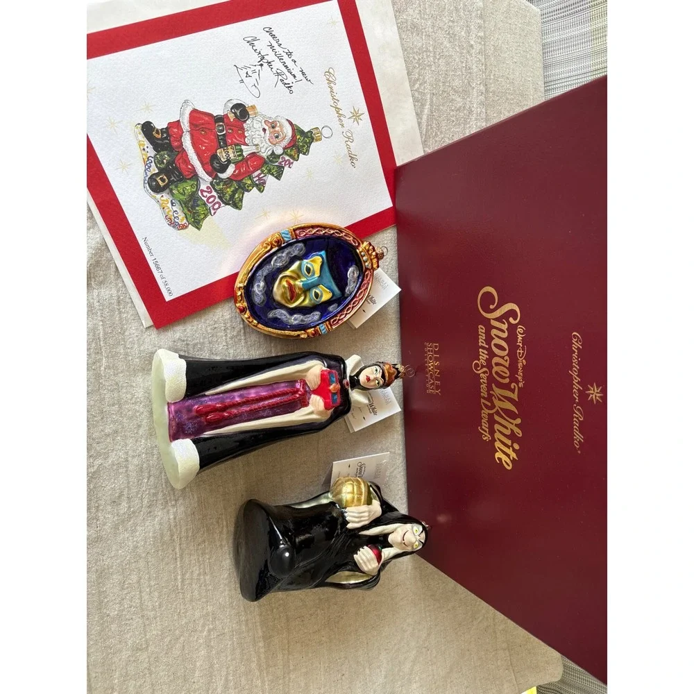 Christopher Radko Signed Limited Edition Disney Snow White Ornament Set Box
